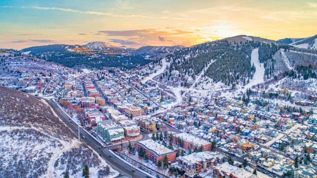 Aerial view of Sundance Film Festival in Park City, Utah