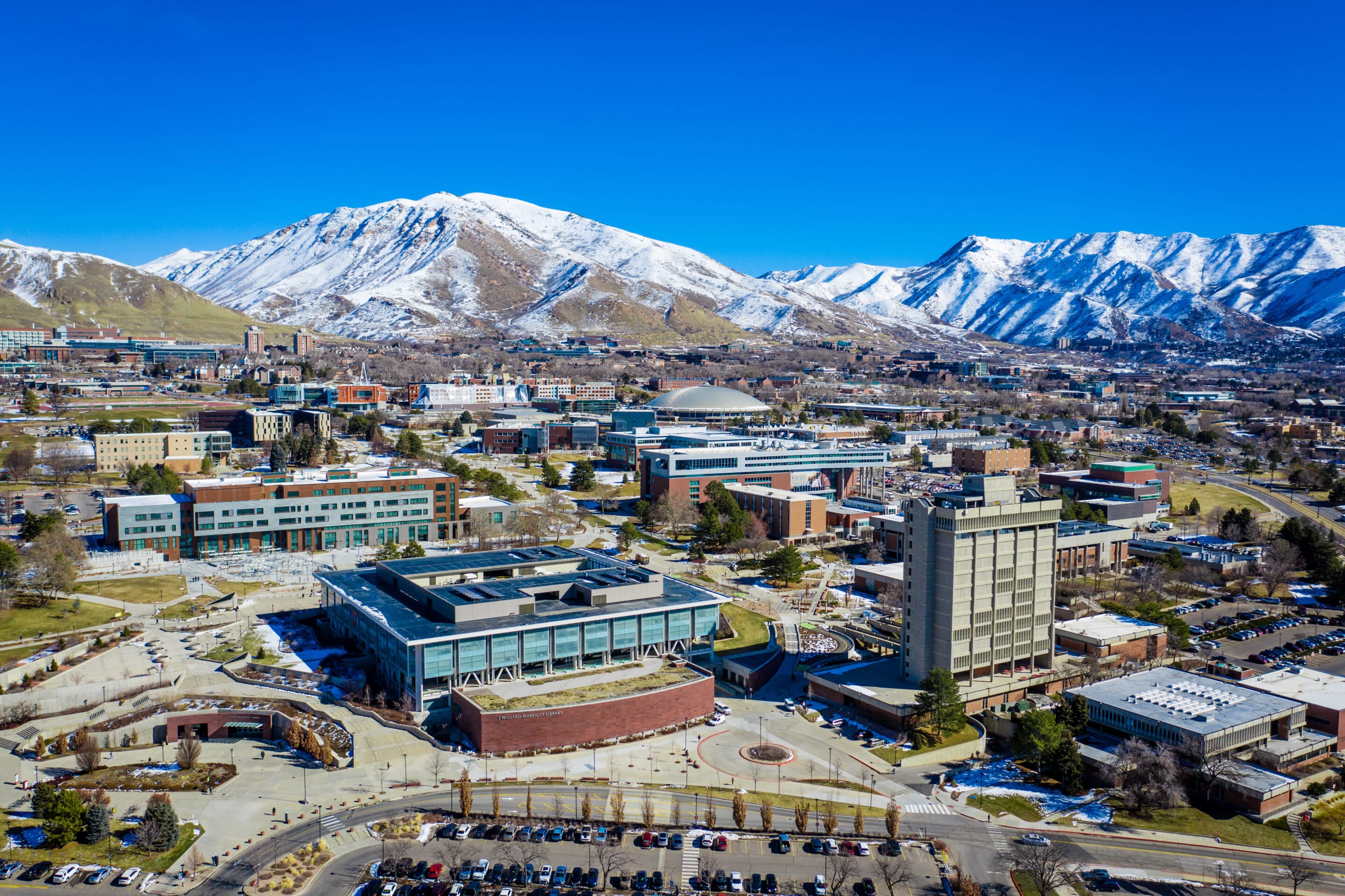 Aerial shot of the University of Utah film school