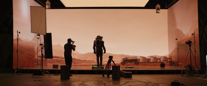 Film crew producing space movie Film crew producing space movie