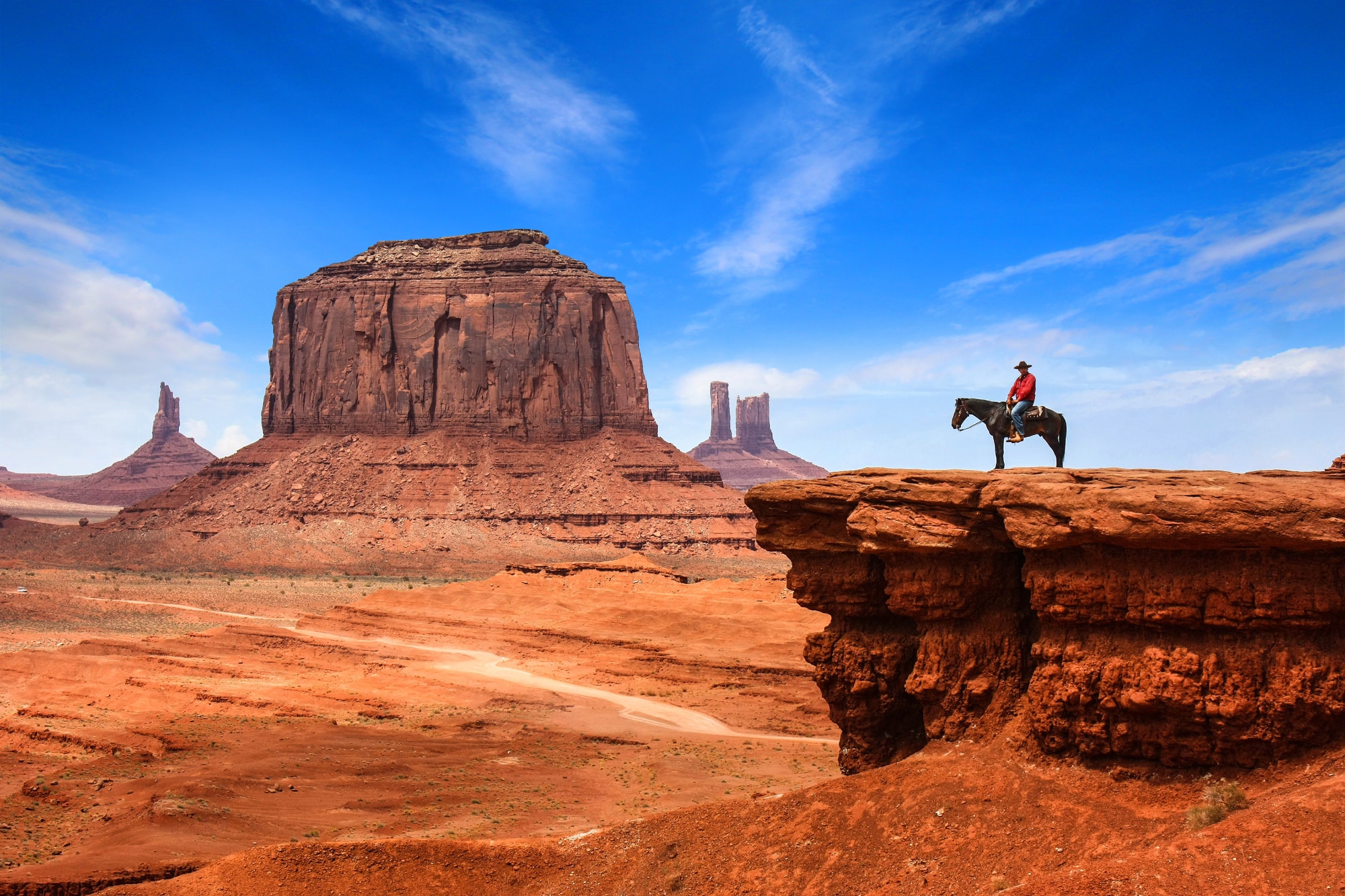 Monument Valley with Horseback rider</p>
<p>