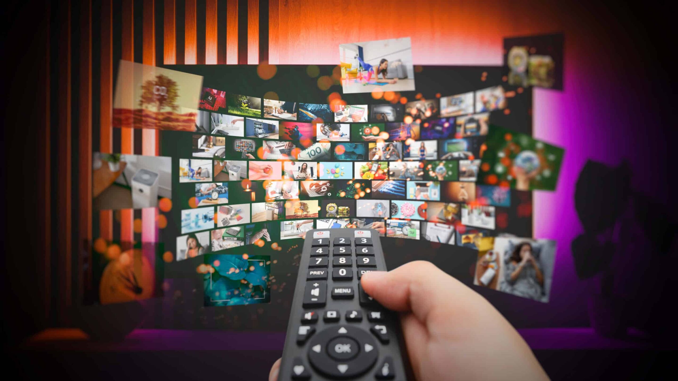 Connected TV user consuming advertising content