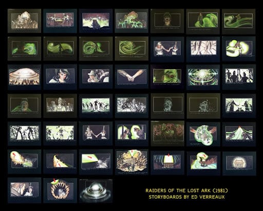 Raiders of the Lost Ark: Opening of the Ark|Psycho|Jurassic Park|Storyboard|Illustrator creating movie storyboard