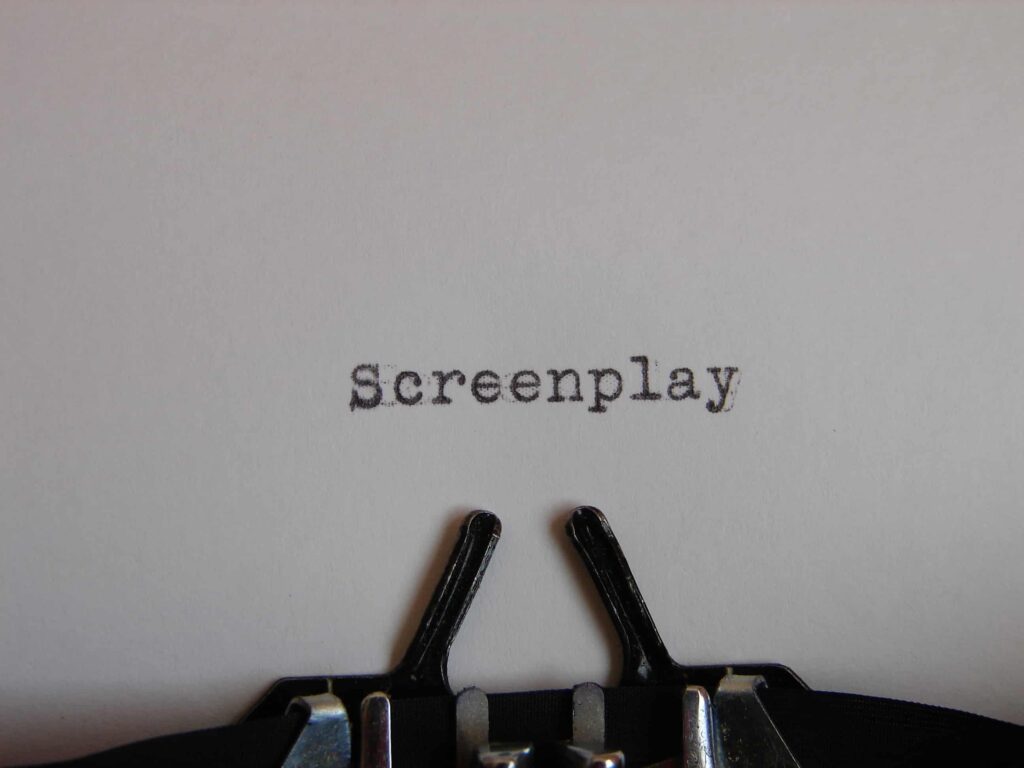 Screenplay written on typewriter