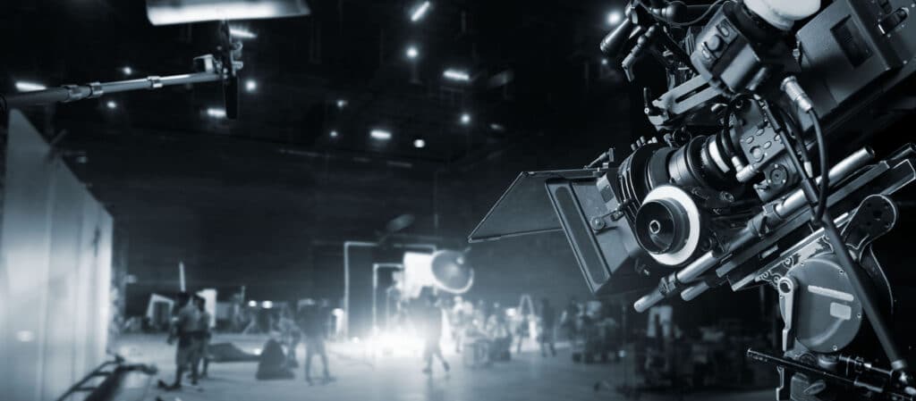 High end video camera on the set of a video production