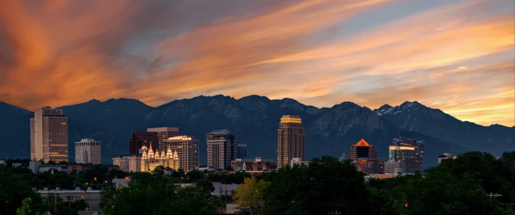 Clouds over the Salt Lake City skyline